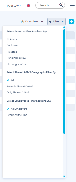 RAMS Pending Review Filter.png